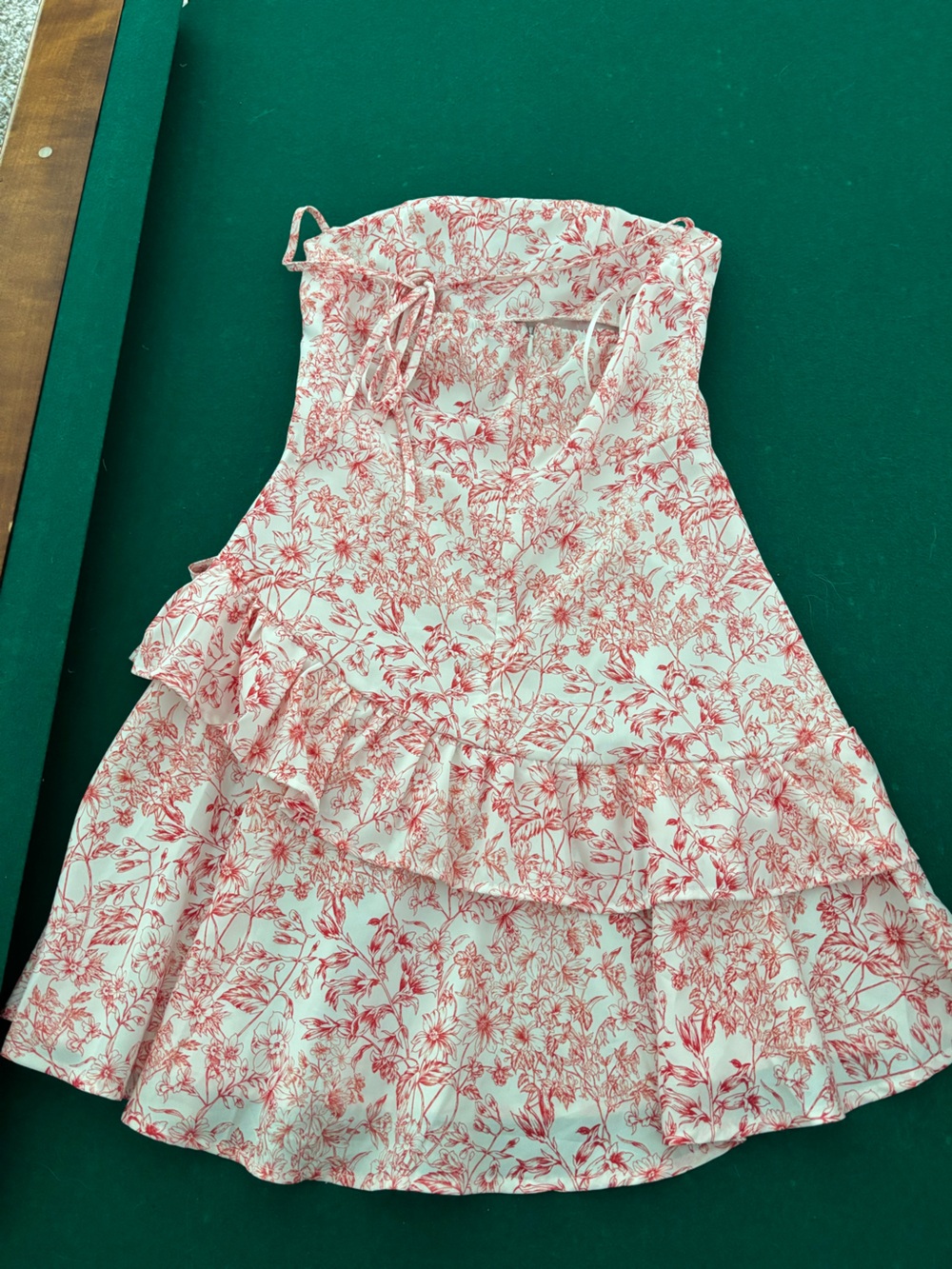 Red Floral Print Ruffled Dress - Picture 2 of 2